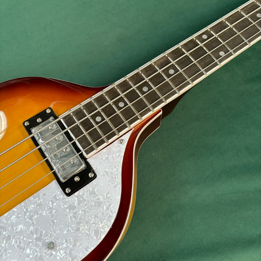 Bajo eléctrico de 4 cuerdas, cuerpo en forma de violín con diapasón de palisandro, guitarra eléctrica profesional.
