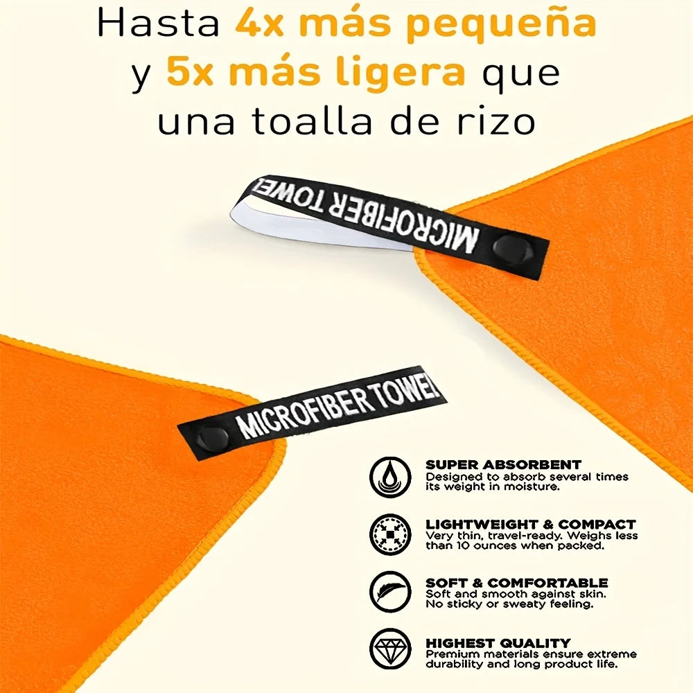 Toalla de secado rápido de microfibra tejida ultrafina, portátil, absorbente, ligera, duradera para nadar, Yoga, correr, viajar
