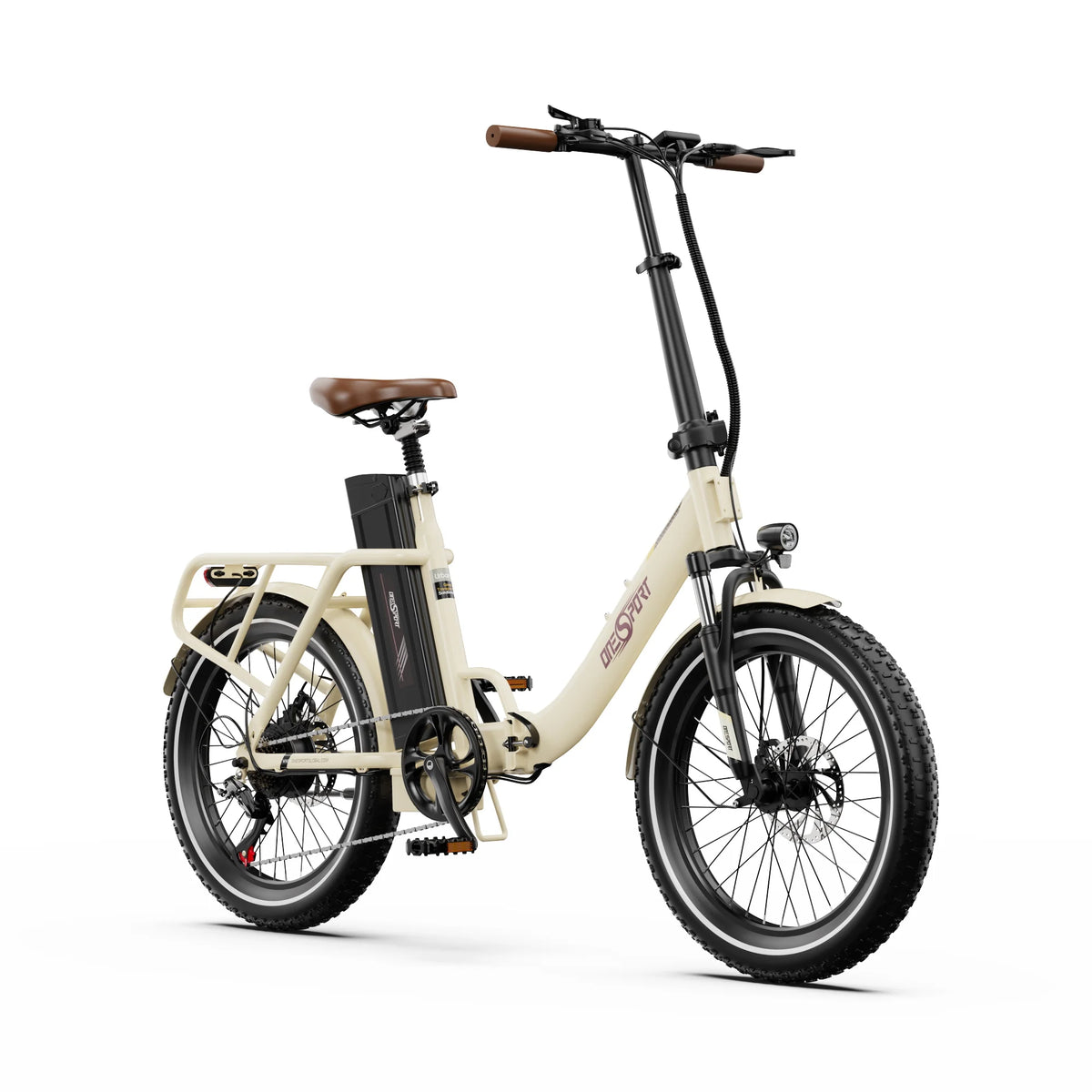ONESPORT OT16-2 City Electric Bike Folding Design 20 Inch 250W Motor 48V 17Ah Battery Adult E-Bike LCD Screen 7 Speed Pedal Assist Portable Urban Commuting Iron Frame Wire Brake 60KM