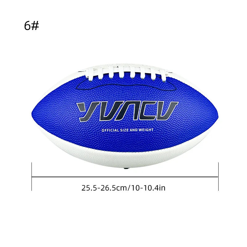 Fútbol americano estándar para adiestramiento al aire libre y juego recreativo con tamaño estándar oficial, Rugby de talla 9,6, 1 ud.