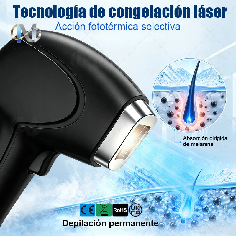 Máquina de Depilación Láser de Diodo 2 en 1 de Alta Potencia 5000W 755/808/830/940/1064nm, Dispositivo de Depilación Corporal Indoloro con Hielo y Titanio