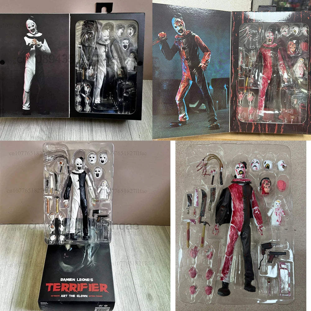 Figura de acción The Clown BLOOD SOAKED de Damien Leone, Terrifier, modelo de juguete articulado, muñeco de regalo
