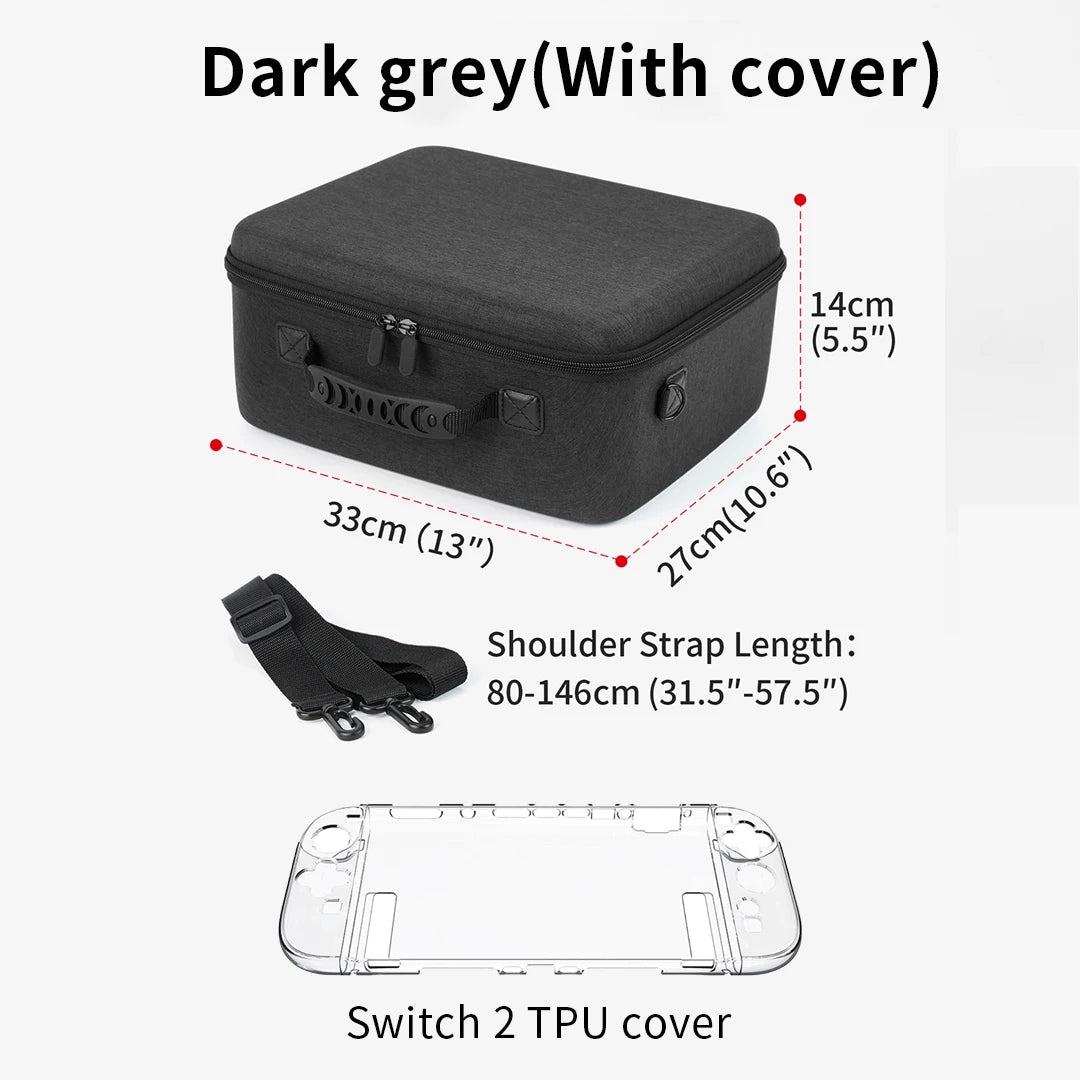 Estuche de transporte para Switch 2, bolsa de almacenamiento de viaje protectora portátil de gran capacidad para accesorios Switch 2
