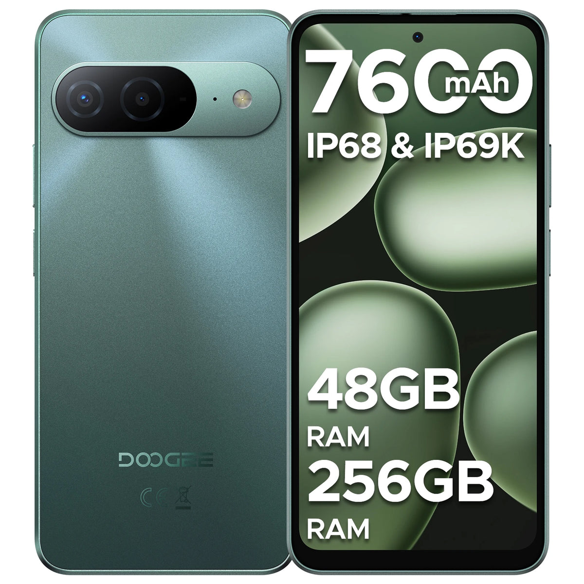 Smartphone DOOGEE B10 Android 16 48GB+256GB IP68 Pantalla FHD de 6,63” 120Hz Helio G100 Batería grande de 7600mAh Cámara de 64MP Teléfono móvil