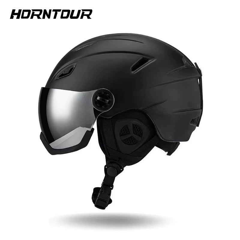 Horntour nuevo casco de esquí antiimpacto ciclismo esquí Snowboard casco deportivo con gafas antiniebla casco de seguridad para deportes al aire libre para adultos
