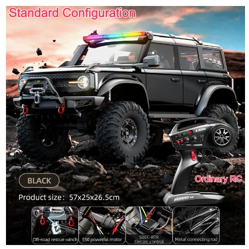 Coche RC Profesional de 57CM 1/10, 2.4G, Simulación a Escala Completa, Vehículo Todoterreno de Escalada, Modelo de Coche de Carreras con Control Remoto para Adultos, Juguete