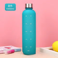 Nueva botella de agua de 1L con sello de tiempo, sin BPA, reutilizable, para deportes de Fitness, viajes al aire libre, taza de agua a prueba de fugas, hervidor esmerilado