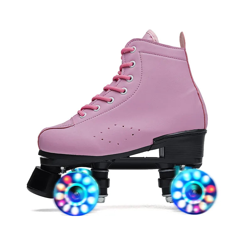Patines de Doble Fila, Patines de Cuatro Ruedas para Hombre y Mujer, Flash