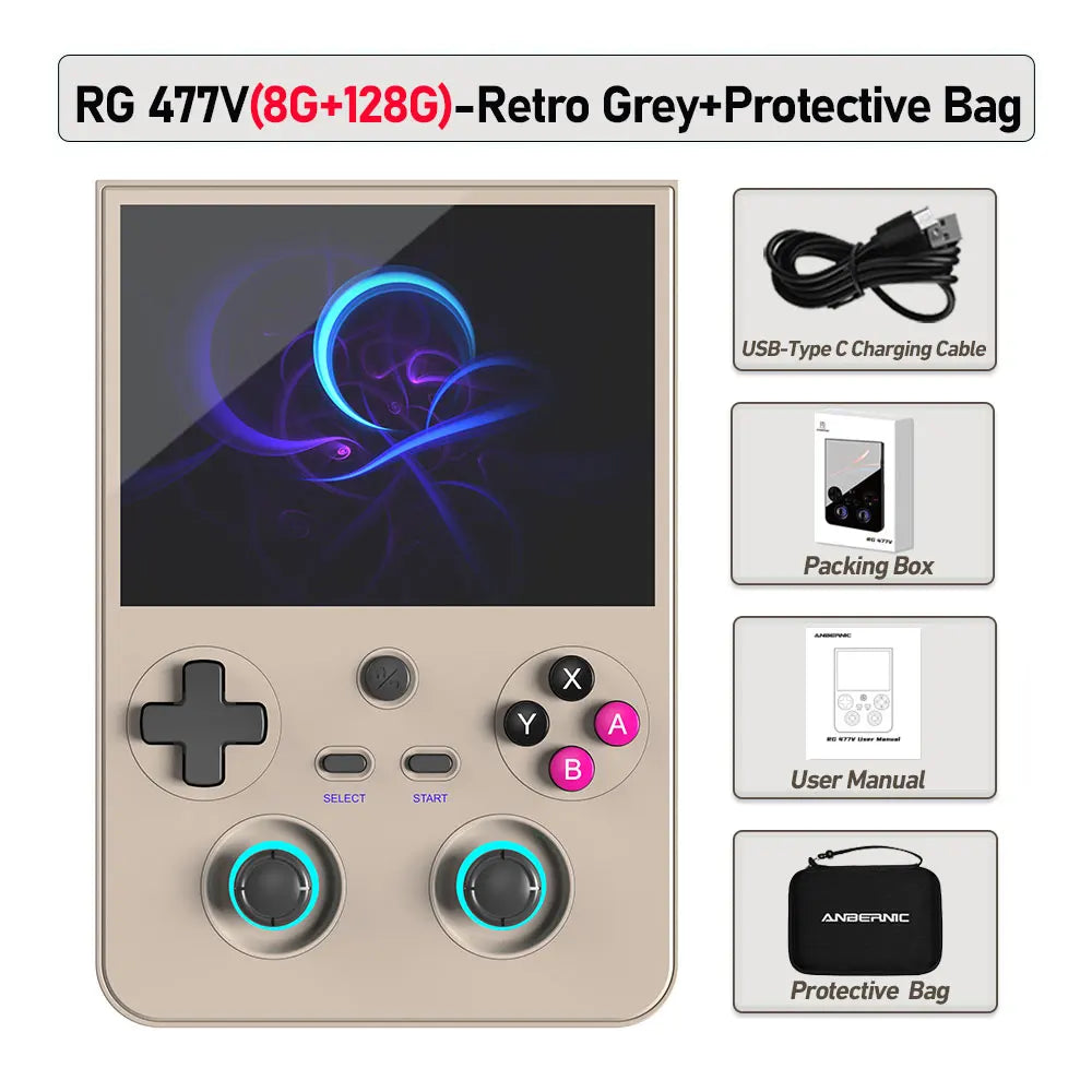 Consola de Juegos Retro Portátil Anbernic RG477V, Pantalla LTPS de 4.7 Pulgadas, 64 Bits, Reproductor de Juegos, Dimensity 8300, Multijugador en Línea, Streaming, RG 477V
