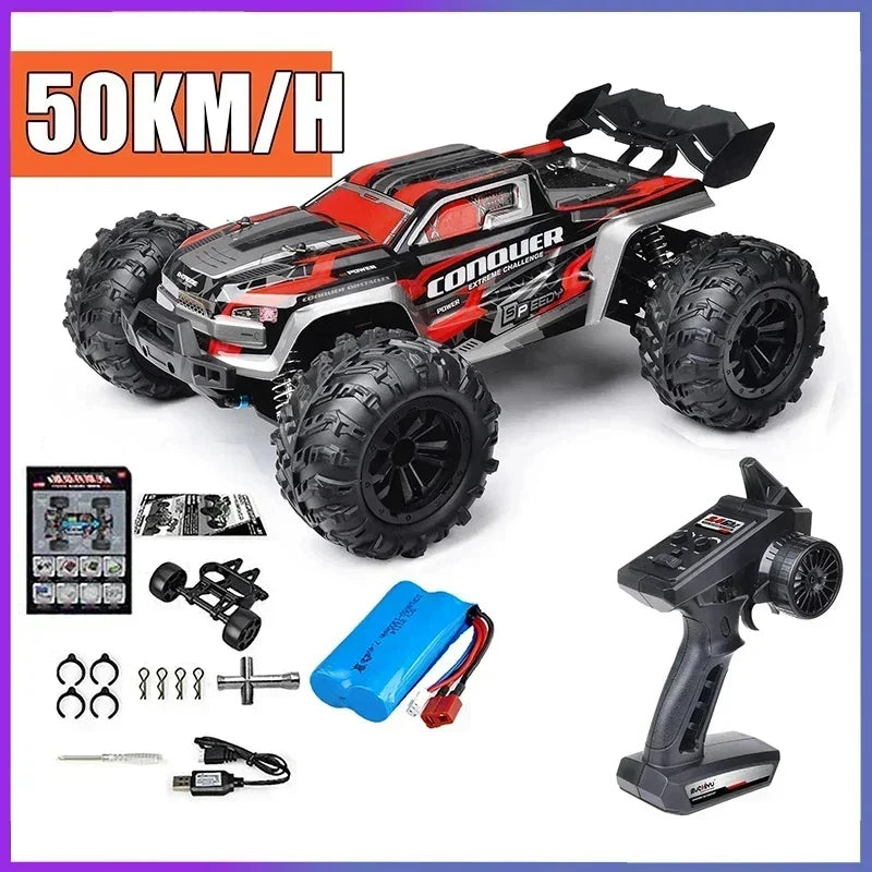 Coche teledirigido SCY16101 16102 de alta velocidad 70 km/h, coche teledirigido con tracción a las cuatro ruedas para niños, motor sin escobillas con LED