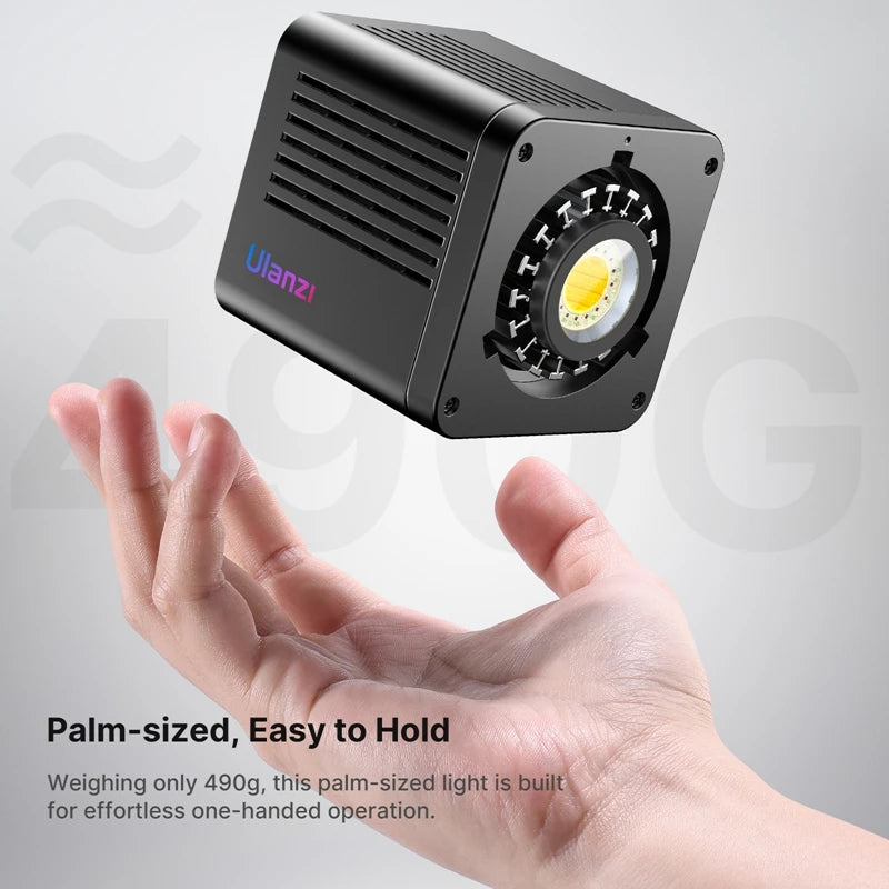 Ulanzi L024 40W RGB Luz de vídeo 2500-6500K Bicolor 0-359 °   Luz COB RGB Mini Luz de relleno de montaje Bowens Luz COB de 3400 mAh