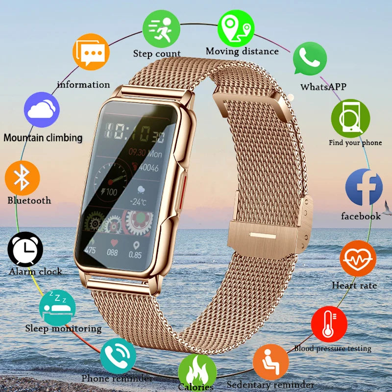 Reloj inteligente LIGE para mujer y hombre, pulsera deportiva de 1.47 pulgadas con pantalla táctil completa, monitor de ritmo cardíaco y fitness, nuevo brazalete inteligente para exteriores 2025