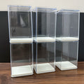 Vitrina expositora acrílica apilable, caja transparente a prueba de polvo con base blanca, para figuras de acción, miniaturas y coleccionables pequeños