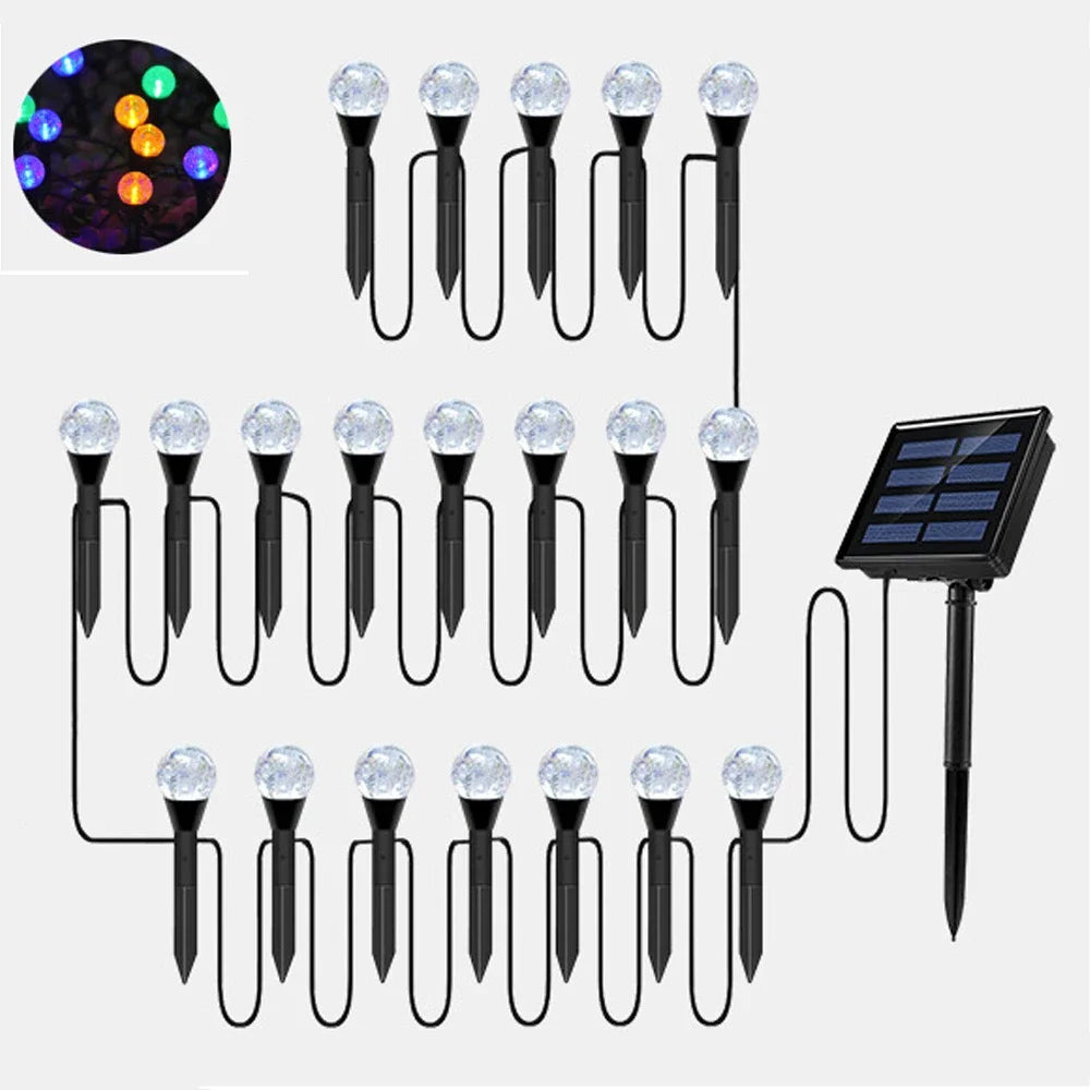 Nueva lámpara solar LED de bolas de burbujas para césped, decoración de festivales al aire libre, luz de ambiente, impermeable, para insertar en el suelo del patio
