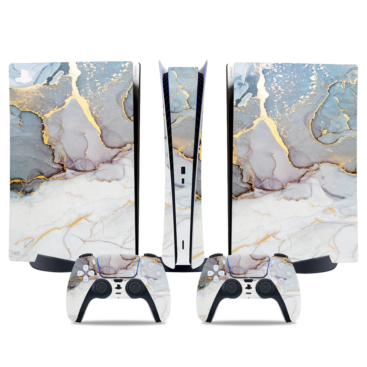 Skin Sticker for PS5 Digital Decorative Vinyl Decal Full Cover Wrap for Game Console and 2 Controllers