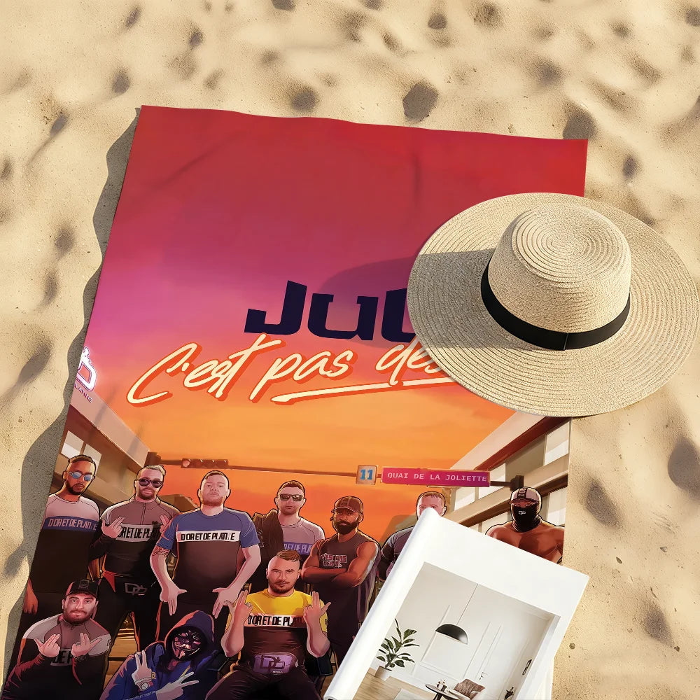 Toalla de la rapera francesa Jul D&P a vie para natación, yoga, gimnasio, secado rápido, suave y agradable para la piel, toallas de playa para todas las estaciones