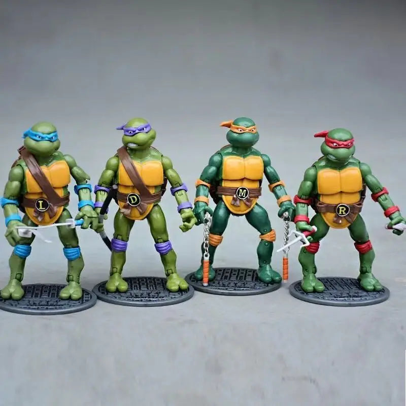 Set de 4 figuras de acción de las Tortugas Ninja, modelo de PVC, muñecos de colección, juguetes de regalo para niños