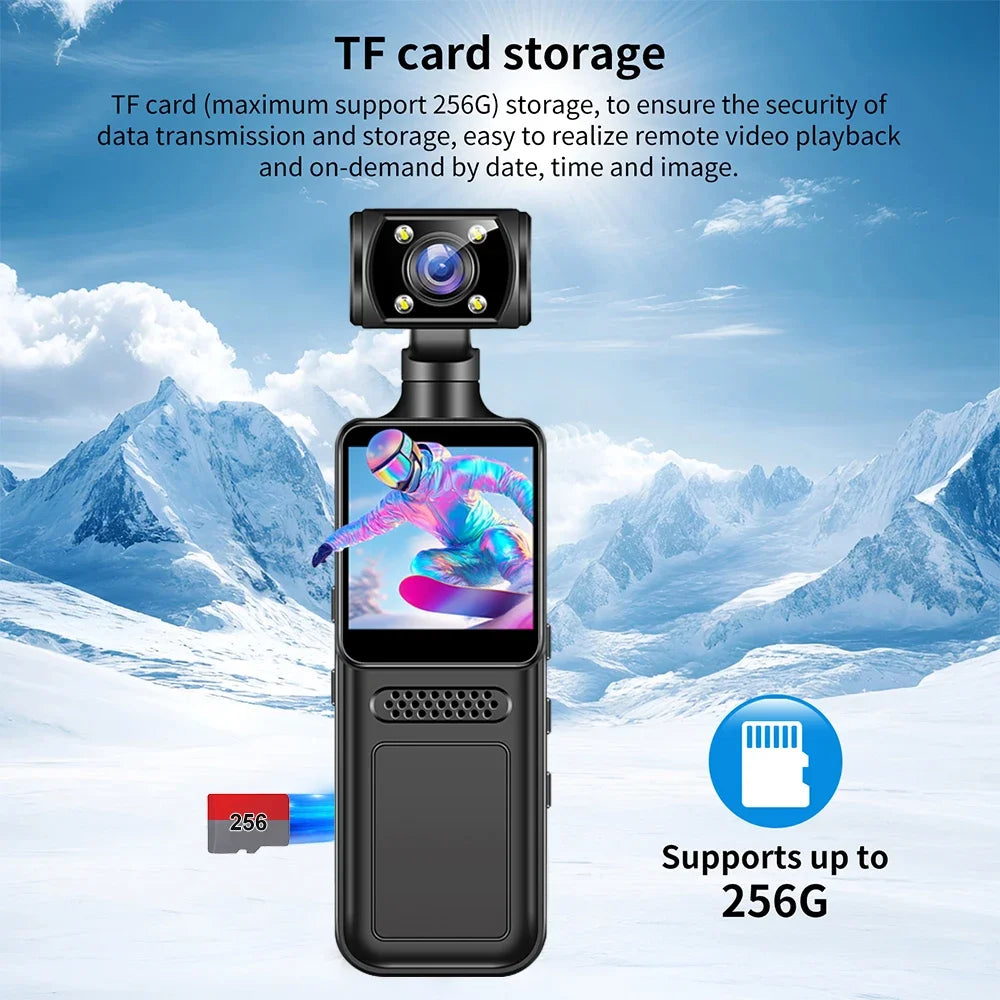 Cámara de Acción Deportiva Ultra HD 4K WiFi, Grabadora de Video Digital Portátil, Mini Cámara DV con Visión Nocturna, Cámara Corporal para Policía, Videocámara Pequeña