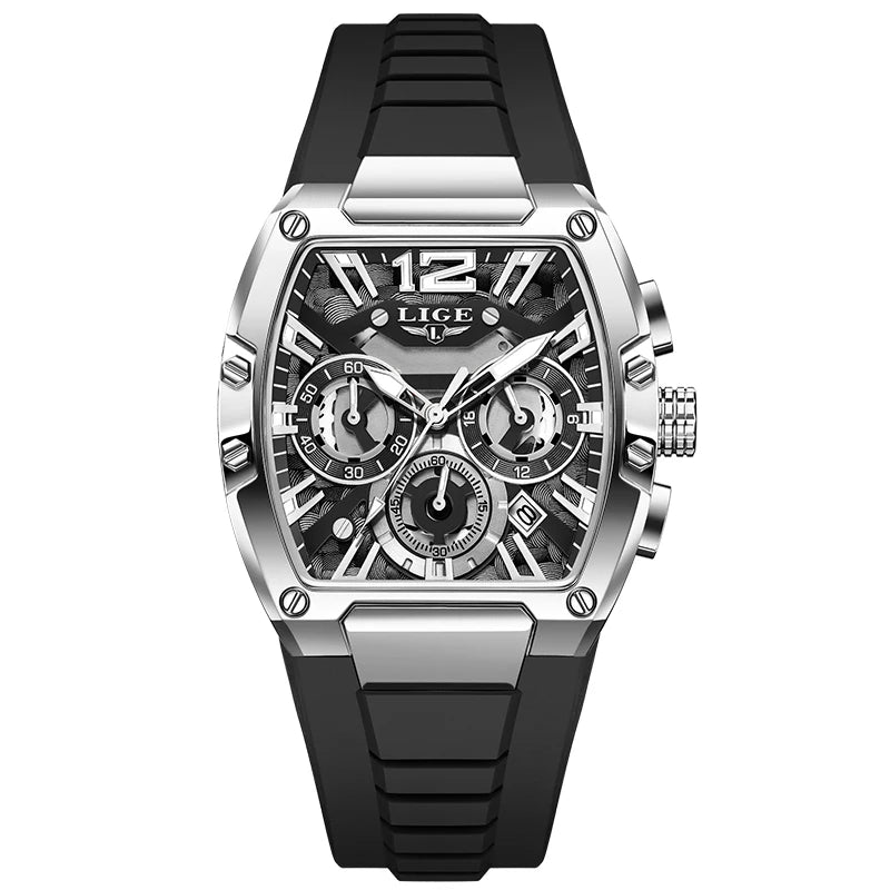 Reloj de lujo para hombre LIGE 2026, resistente al agua, de silicona, luminoso, con calendario y cronógrafo, reloj de cuarzo para regalo de Halloween