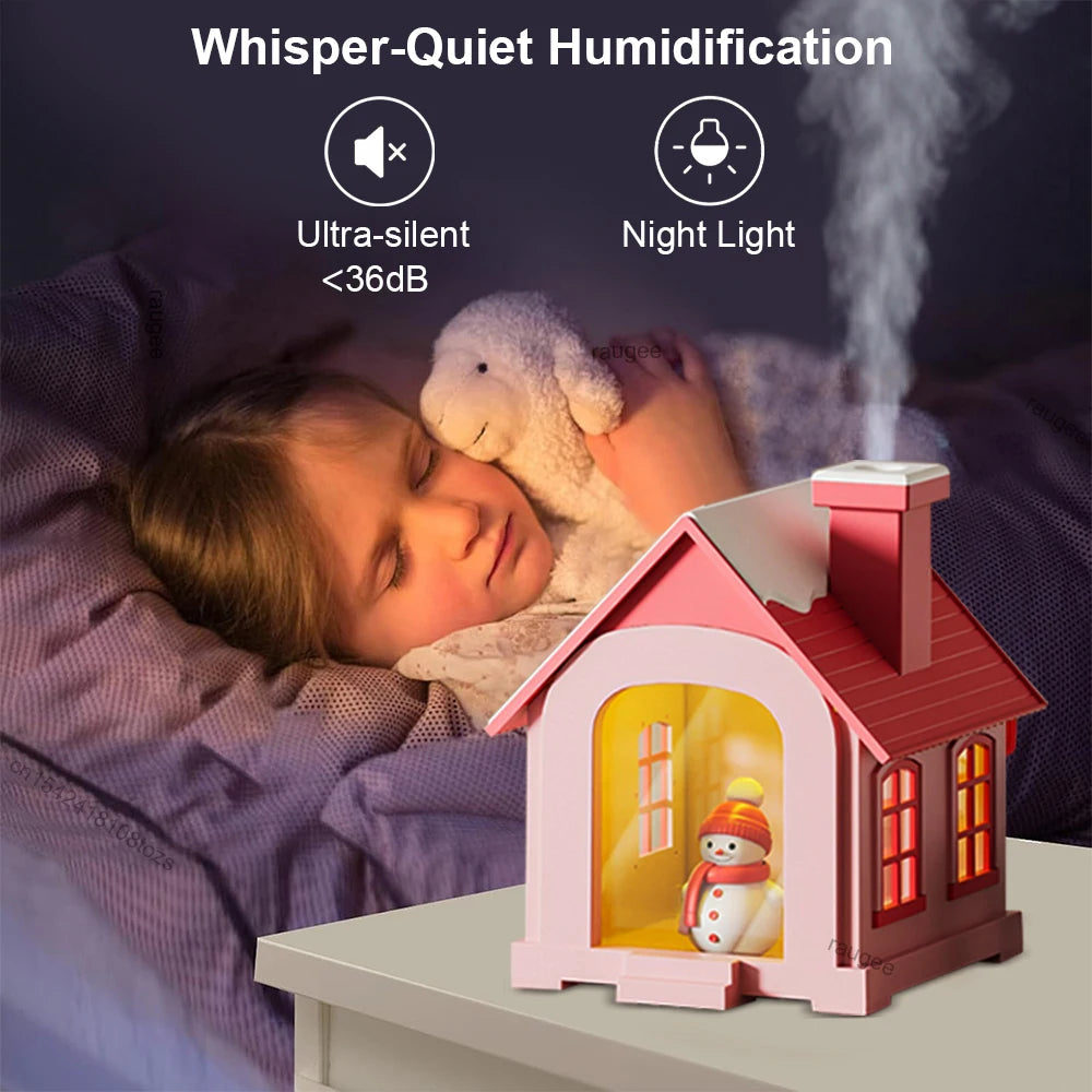 Humidificador de aire de 500ml, humidificador pequeño para el hogar, generador de niebla, humidificador USB de escritorio de gran capacidad con luz LED para dormitorio y oficina