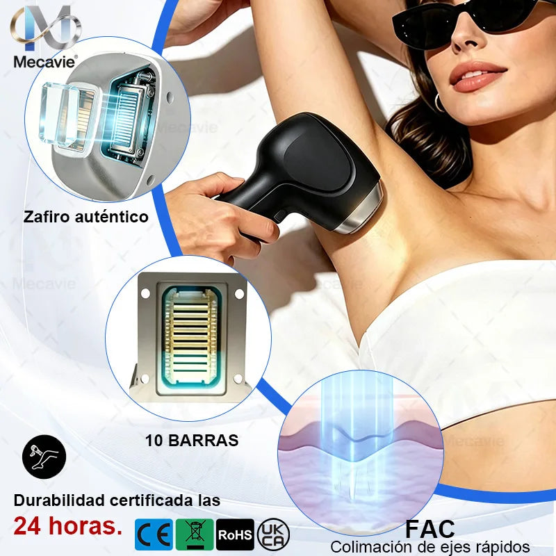 Máquina de Depilación Láser de Diodo 2 en 1 de Alta Potencia 5000W 755/808/830/940/1064nm, Dispositivo de Depilación Corporal Indoloro con Hielo y Titanio