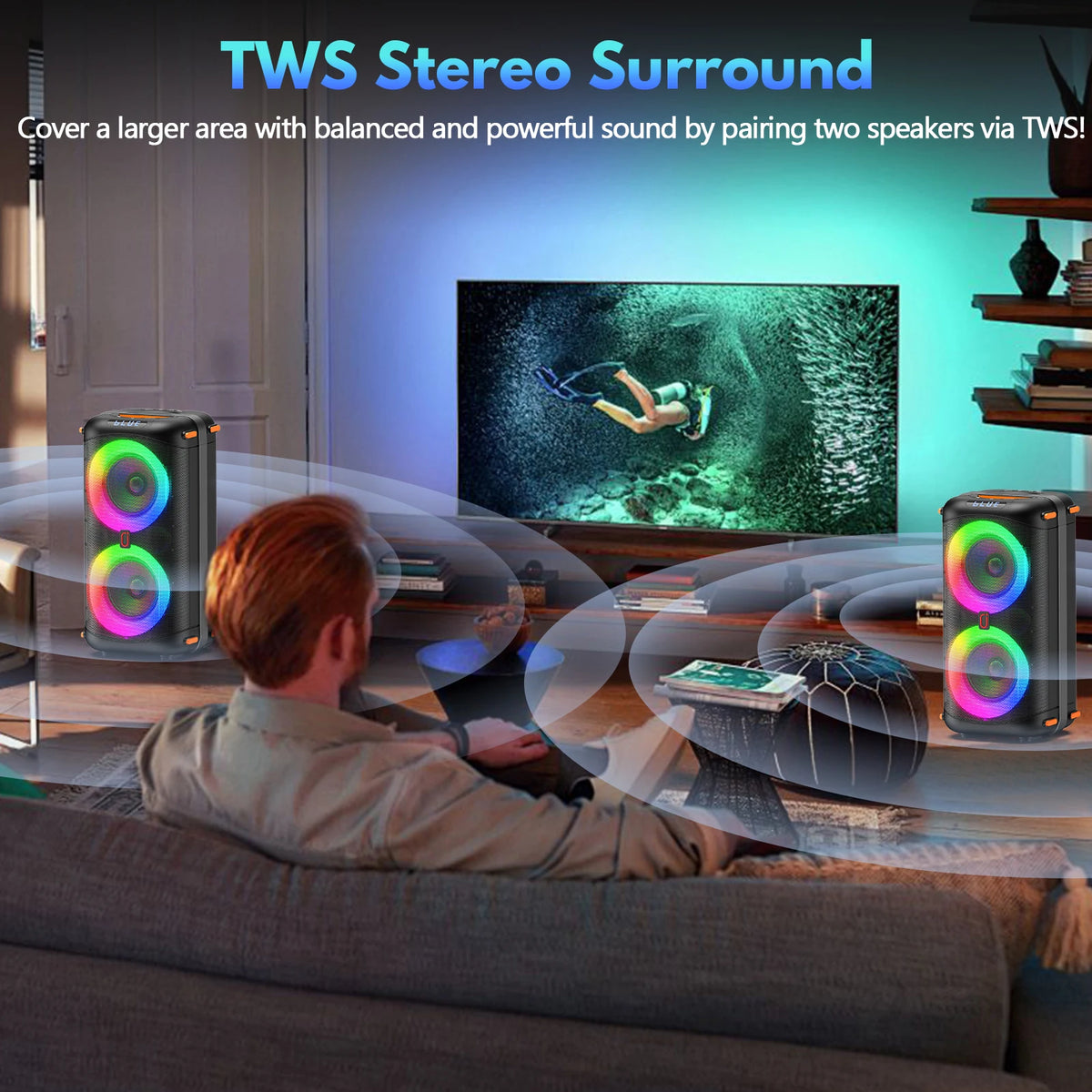 Altavoz inalámbrico Bluetooth T27, máquina de karaoke con 2 micrófonos, altavoz de karaoke para fiestas en casa con luz LED