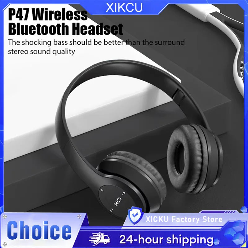 Auriculares Bluetooth 5.0 plegables, inalámbricos, para juegos y deportes, con sonido HiFi, circumaurales, para Huawei, Xiaomi, Apple, teléfono, PC y tableta