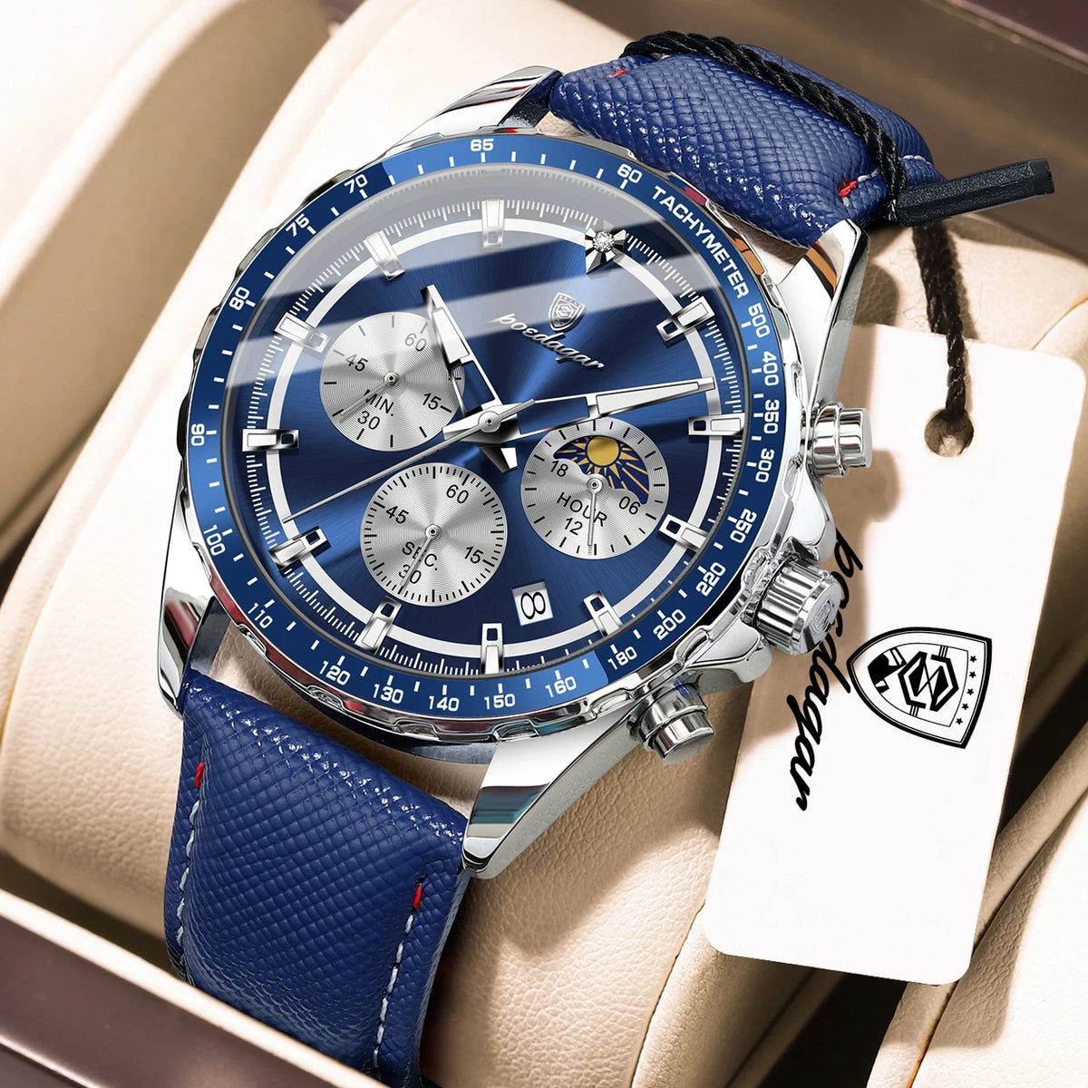 Reloj de pulsera deportivo para hombre POEDAGAR, resistente al agua, acero inoxidable, luminoso, cronógrafo, fecha, cuarzo, relojes para hombre