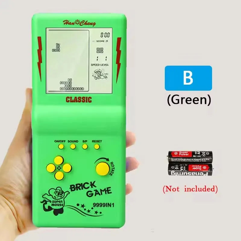 Consolas de juegos retro portátiles, máquinas de juego de mano tipo Tetris, juegos de bolsillo nostálgicos con pantalla grande, juguetes de rompecabezas