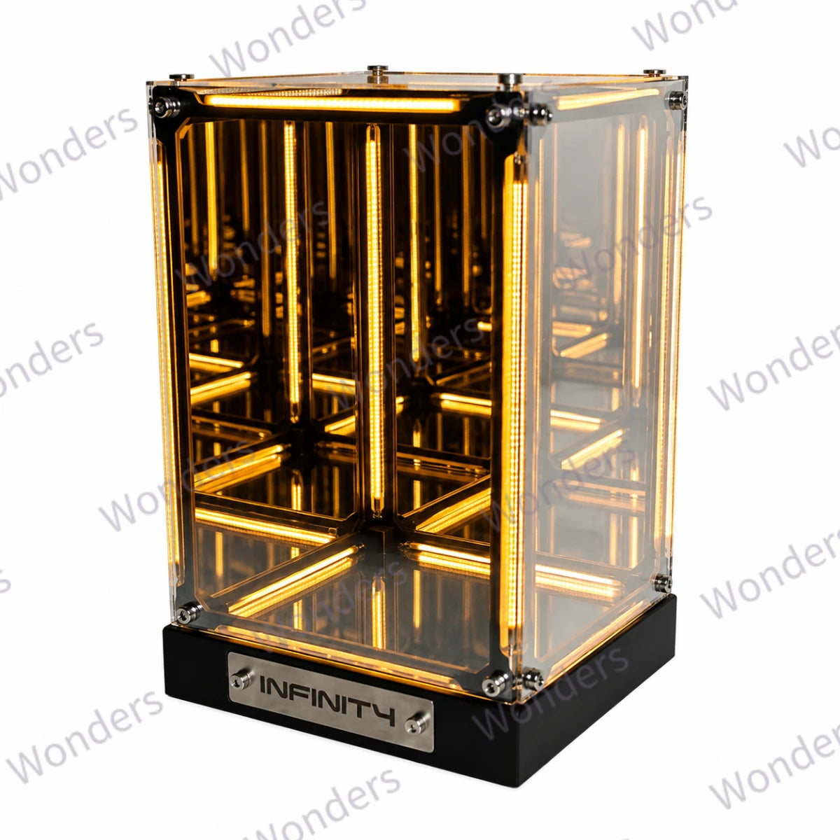 Caja LED hipercubo, decoración DIY, lámpara de mesa inalámbrica, vitrina para figuras, espejo infinito, caja 4D, adorno de túnel abismal