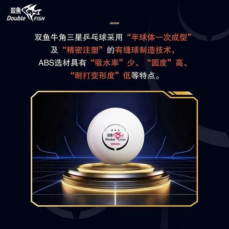 Pelotas de Ping Pong Double Fish Winner 2026, 3 Estrellas, Profesionales, con Costura, Material ABS Nuevo para Partidos