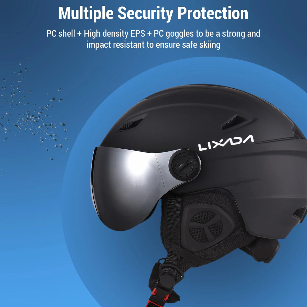 Casco de esquí, equipo de protección para snowboard, equipo de seguridad para deportes de invierno, casco para deportes de nieve.