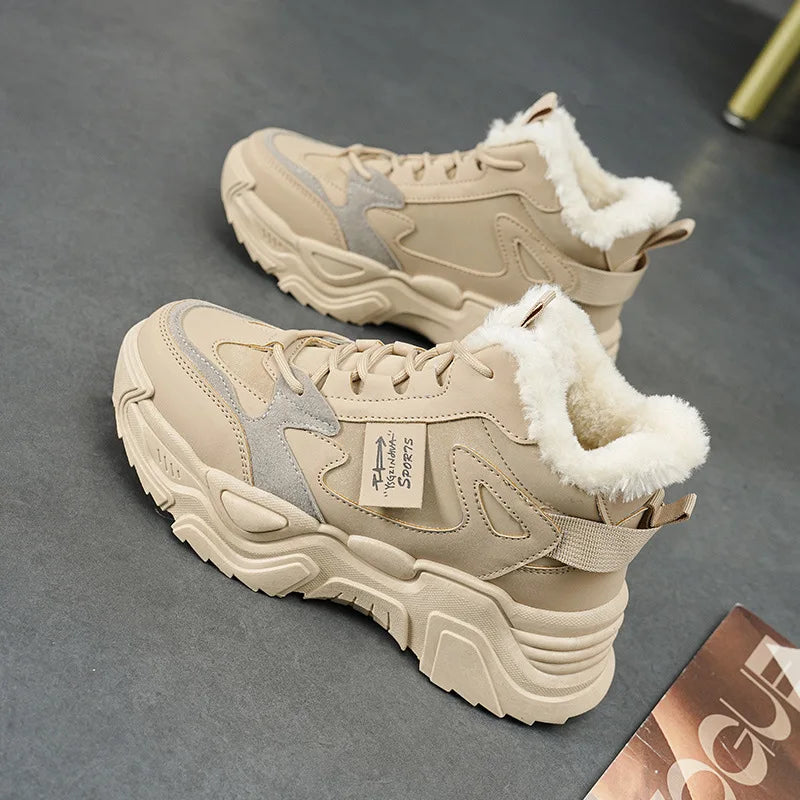 Nuevas Botas de Nieve de Invierno para Mujer, Botas Altas con Forro de Peluche Cálido, Zapatillas Cómodas e Impermeables, Calzado Femenino de Moda 2026