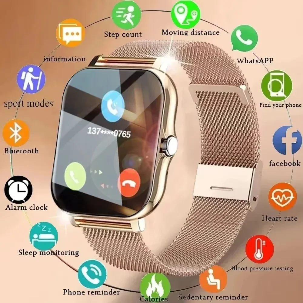 LAXASFIT 2025 Nuevo reloj inteligente para hombre, regalo para mujer, reloj deportivo de fitness con pantalla táctil completa, reloj inteligente con llamada Bluetooth