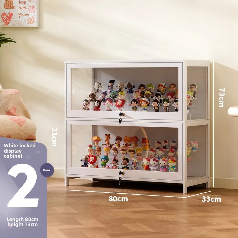 Vitrina transparente para Lego con cerradura, armario para adornos y cajas ciegas, almacenamiento de accesorios, estilo clásico y funcional.