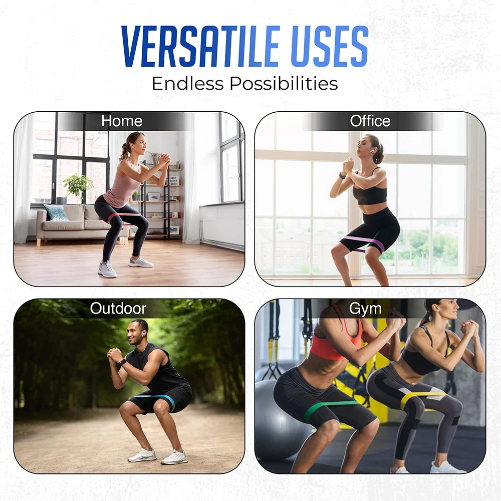 Juego de 5 Bandas de Resistencia de TPE, Bandas Elásticas de Goma para Entrenamiento de Fuerza, Expansor para Ejercicios de Yoga, Equipo de Gimnasio, Pilates Portátil