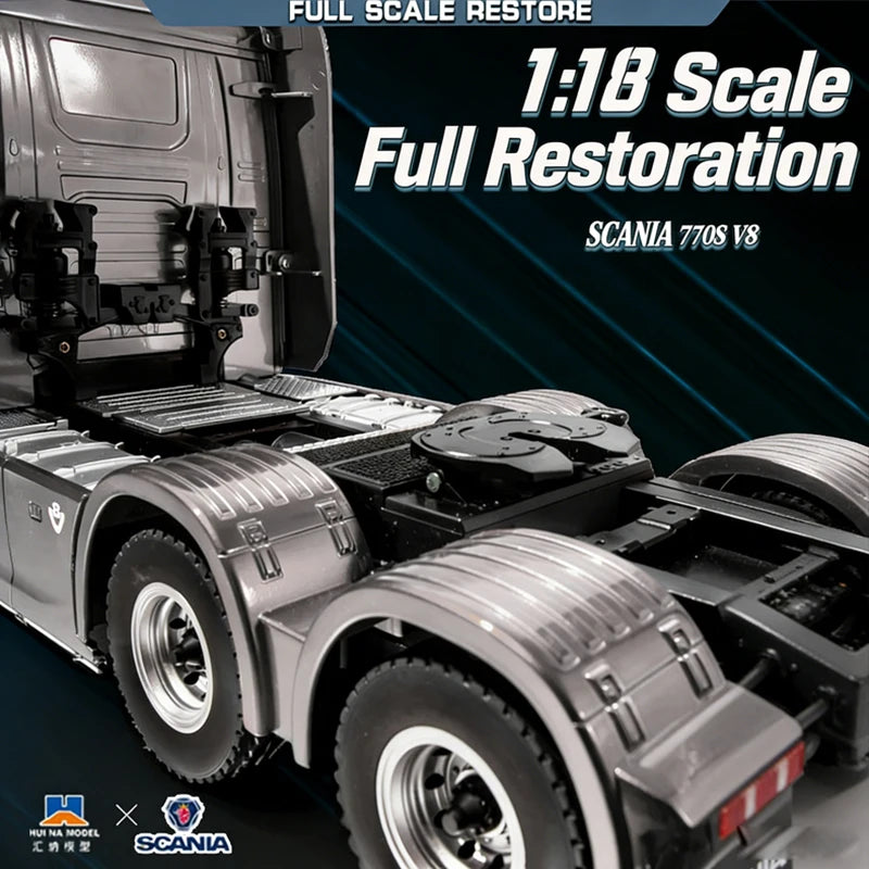 Nuevo modelo 2026 Huina 1501 1509 Scania 770S, camión de juguete eléctrico a escala real con remolque, volquete y cucharón, camión RC de alta gama, regalo de lujo