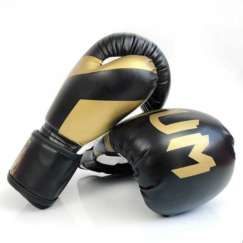 Guantes de Boxeo Transpirables de Cuero PU para Niños y Adultos, 12oz, 14oz, 16oz, Guantes de Entrenamiento Profesional para Taekwondo y Muay Thai
