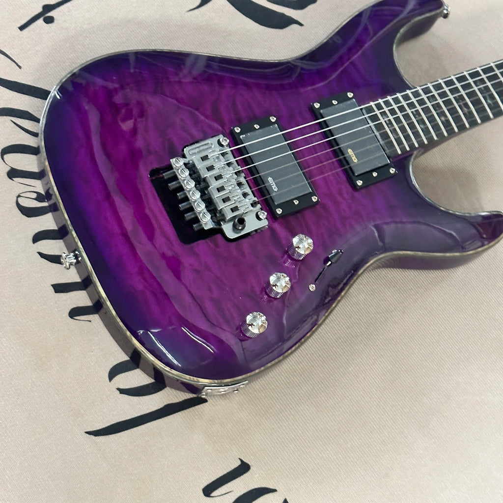 Guitarra eléctrica morada de 6 cuerdas, guitarras eléctricas de hardware blanco, guitarra con diapasón de palisandro