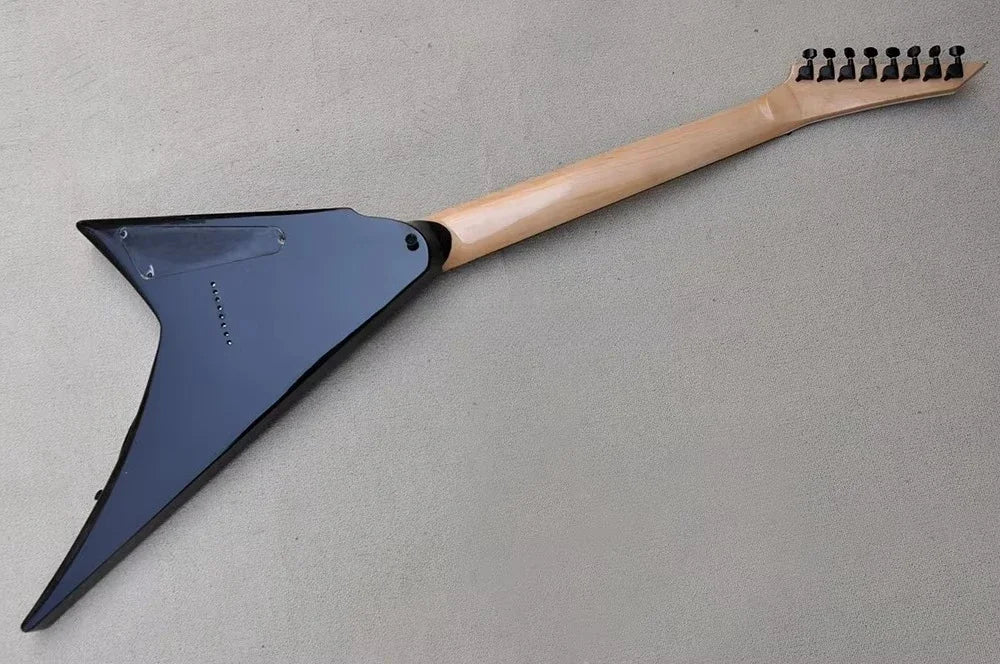 Guitarras Eléctricas en Forma de V, Guitarra Profesional de 8 Cuerdas, Chapa de Arce Flameado, Diapasón de Ébano