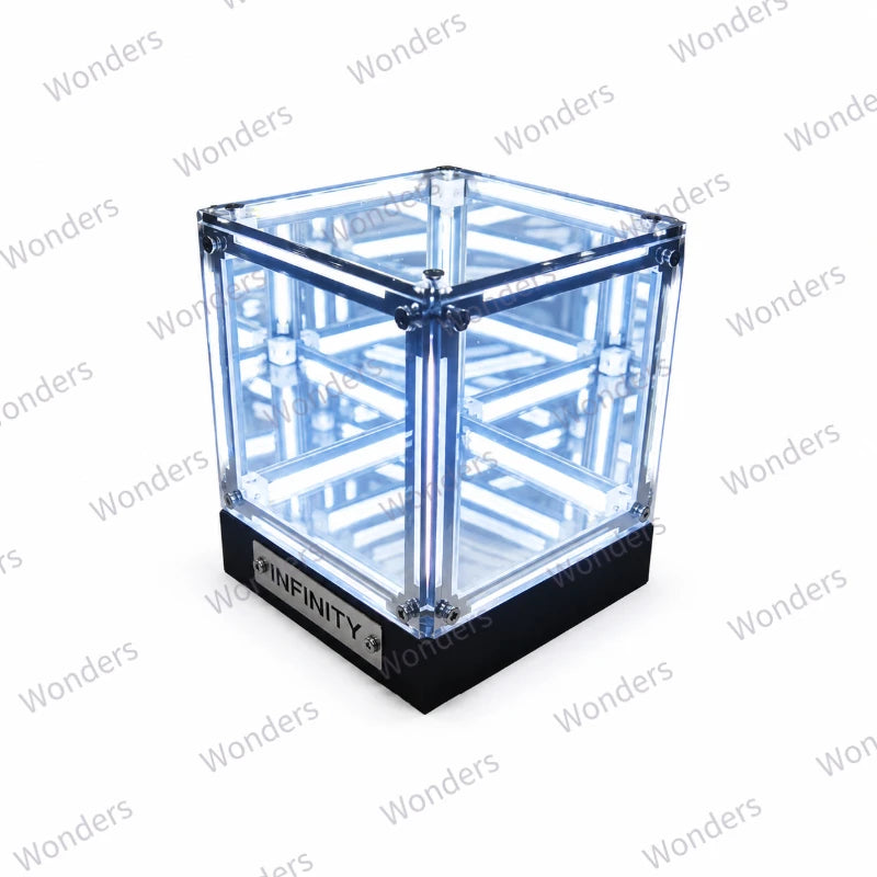 Caja LED hipercubo, decoración DIY, lámpara de mesa inalámbrica, vitrina para figuras, espejo infinito, caja 4D, adorno de túnel abismal