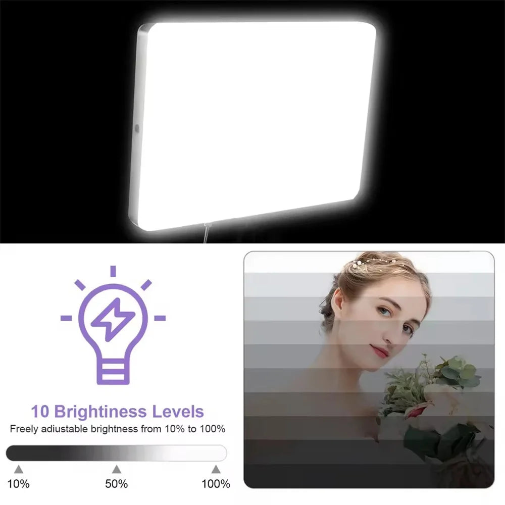 FANGTUOSI Panel de Luz LED de 11 Pulgadas 2700K-6500K, Iluminación Fotográfica Portátil, Luz de Relleno para Video y Fotografía
