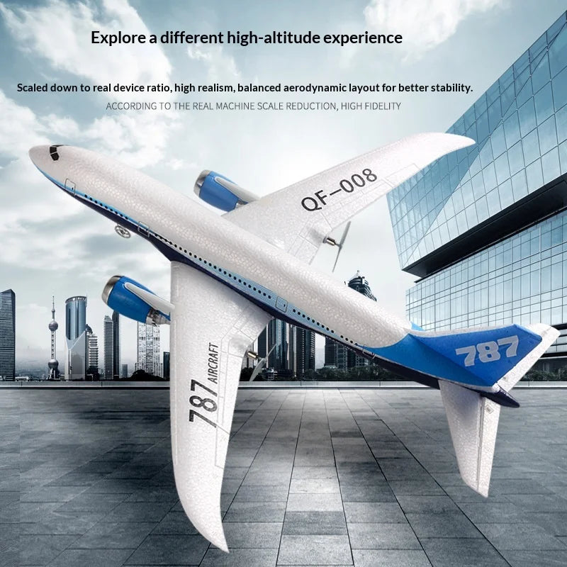Avión RC Boeing 787 de Tres Canales, Ala Fija, Espuma EPP, Planeador, Avión Civil, 2.4G, Giroscopio, Modelo de Avión a Control Remoto