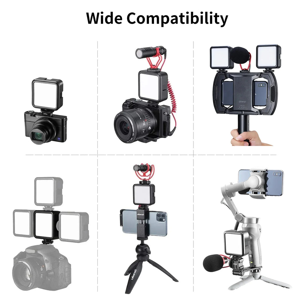 Ulanzi VL49 6W Mini Luz LED de Relleno para Vlog, Blanca, 2000mAh, 5500K, Iluminación con Zoom, Iluminación Fotográfica, Lámparas de Relleno para Video, Teléfono y Selfies