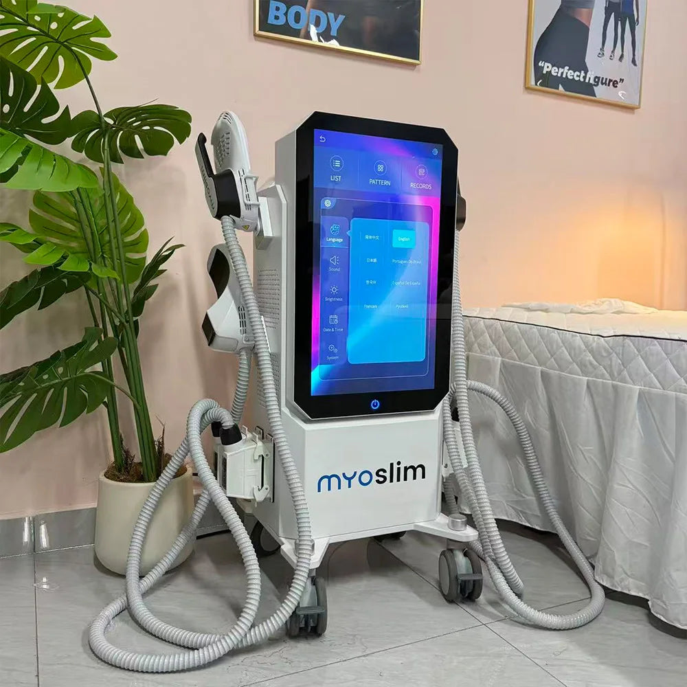 Máquina Profesional de Estimulación Muscular Myoslim EMS Neo Body Sculpt EMS Zero Ultra Pro 6500W con 4 Manijas RF Hi-EMT para Adelgazar
