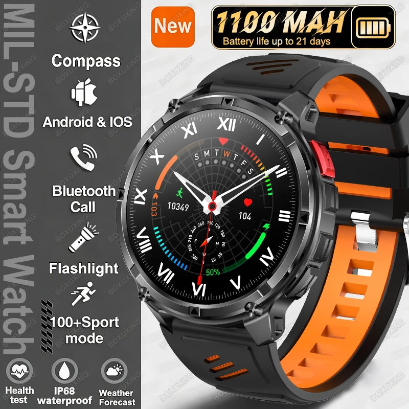 2026 Nuevo T-Rex 3 Ultra Reloj Inteligente 1100mAh, 5ATM Resistente al Agua, Deportes al Aire Libre, GPS, Monitor de Frecuencia Cardíaca, Brújula, Llamadas Bluetooth, Smartwatch