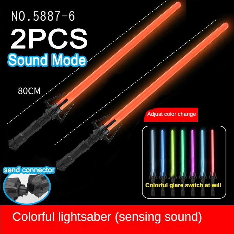 Espada láser RGB de 80 cm, juguete de sable de luz, 7 colores cambiantes, fuentes de sonido para niños, Force FX FOC Blaster, juguete de espada láser Jedi, regalo