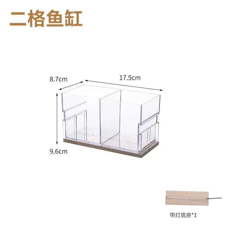 Acrylic Ornamental Fighting Fish Tank New Small Row Tank Transparent Desktop Aquarium Creative Multi-compartment DIY Aquariums