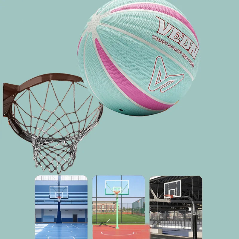 Veidoorn Baloncesto profesional de cuero PU Tamaño oficial 7 para juegos de interior/exterior Bola impermeable de agarre perfecto de alto rebote