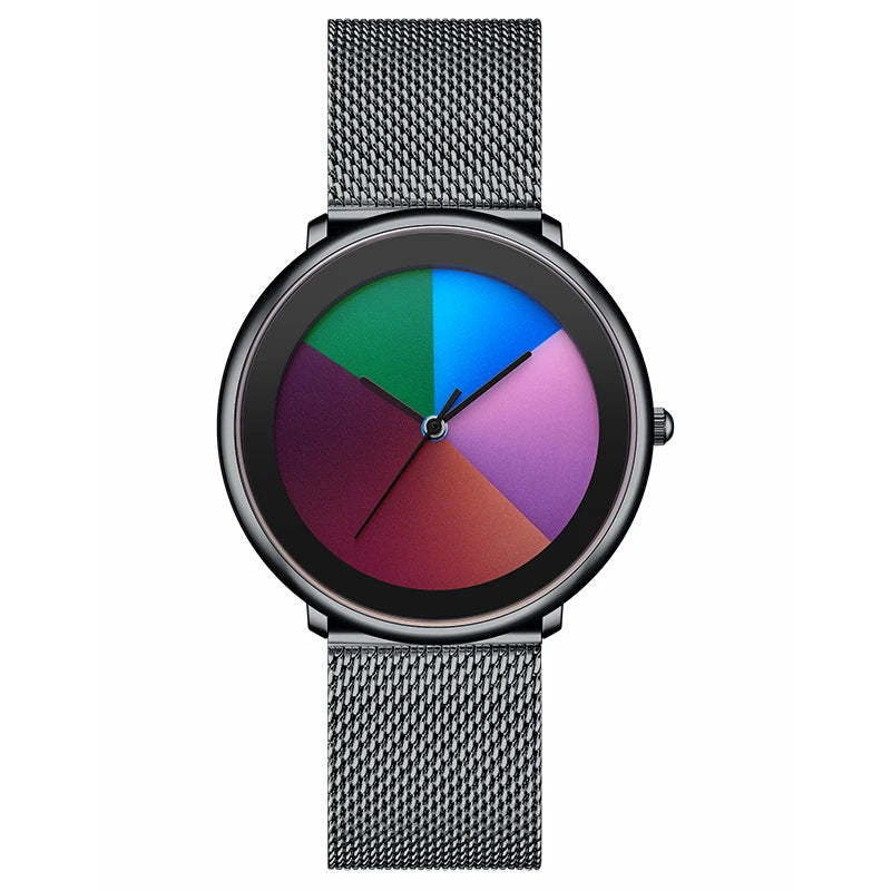 LIGE 2026 Nuevos relojes de moda para hombre, relojes de pulsera de cuarzo casuales de lujo, resistentes al agua 30M, correa de malla, reloj colorido para mujer, Reloj Hombre